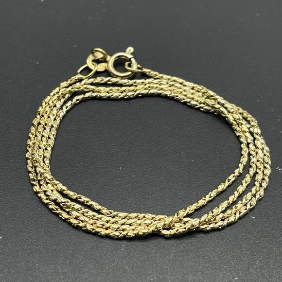 Danecraft Italy Gold Plated Sterling Silver 925 Unique 1.2mm Chain Necklace 18" - Picture 1 of 8